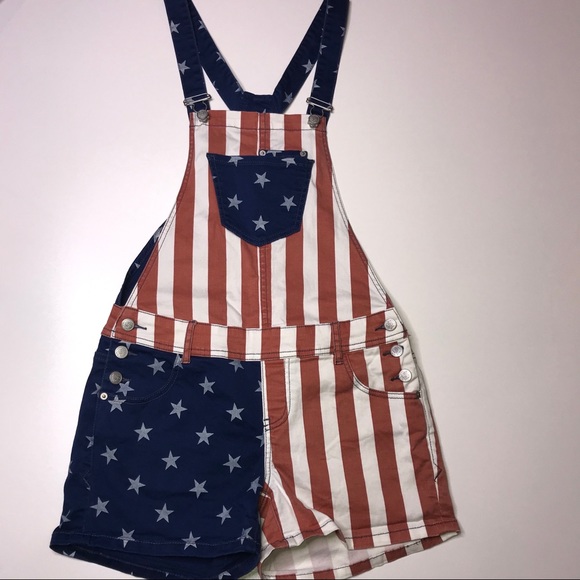 American Rag Pants - American Rag USA Flag Print Overalls Size 3